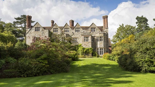 The front of Benthall Hall, Shropshire, situated on a plateau above the gorge of the River Severn.
